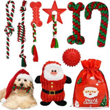 Weihnachtliches Hundespielzeug-Set (8-teilig)