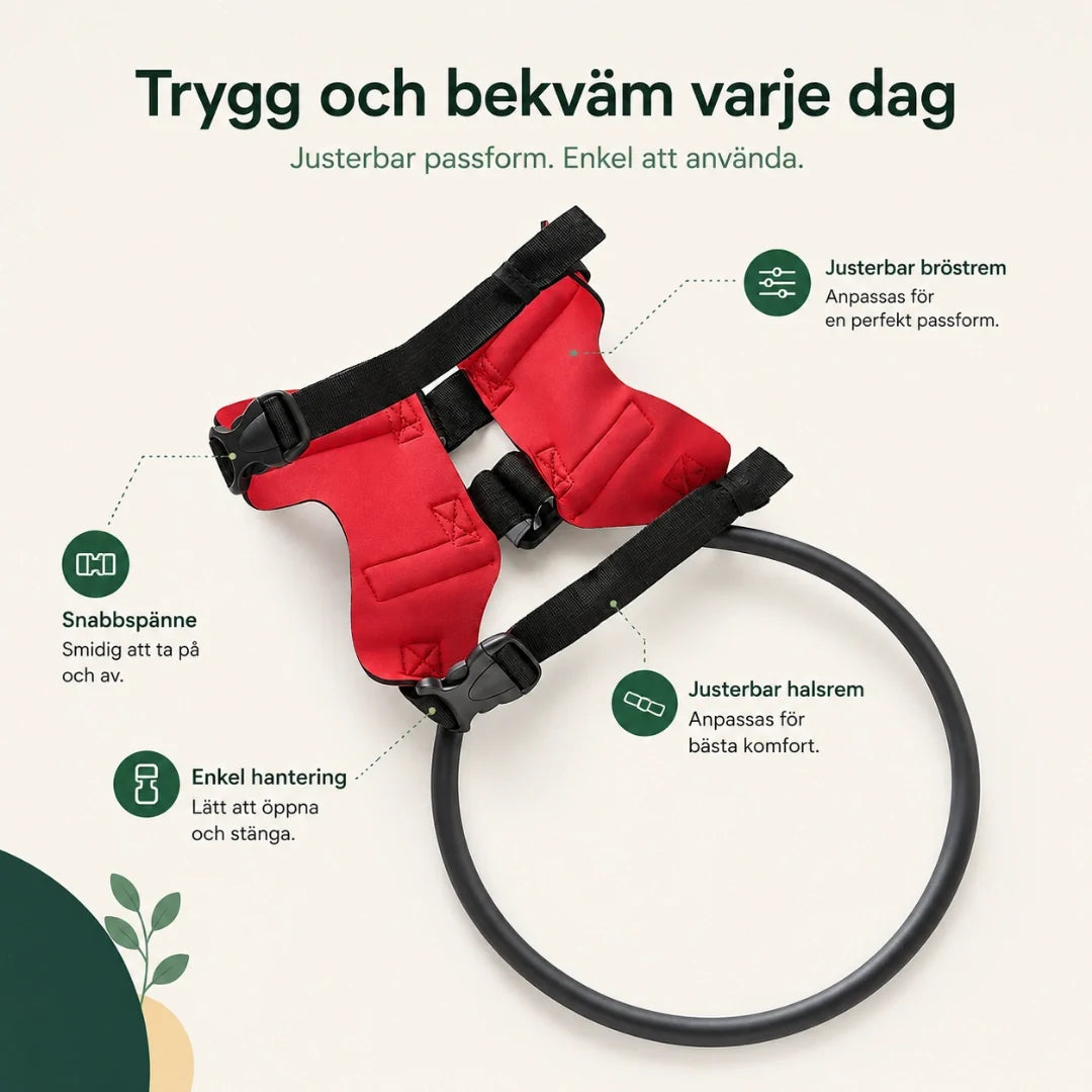 DogHalo protective harness with a secure fit around the body - Petifo
