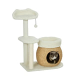PawHut Katzenbaum mit geflochtener Katzenhöhle