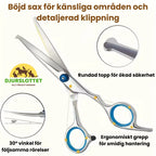 Grooming kit for pets Curved scissor for sensitive areas and detailed cutting - Petifo