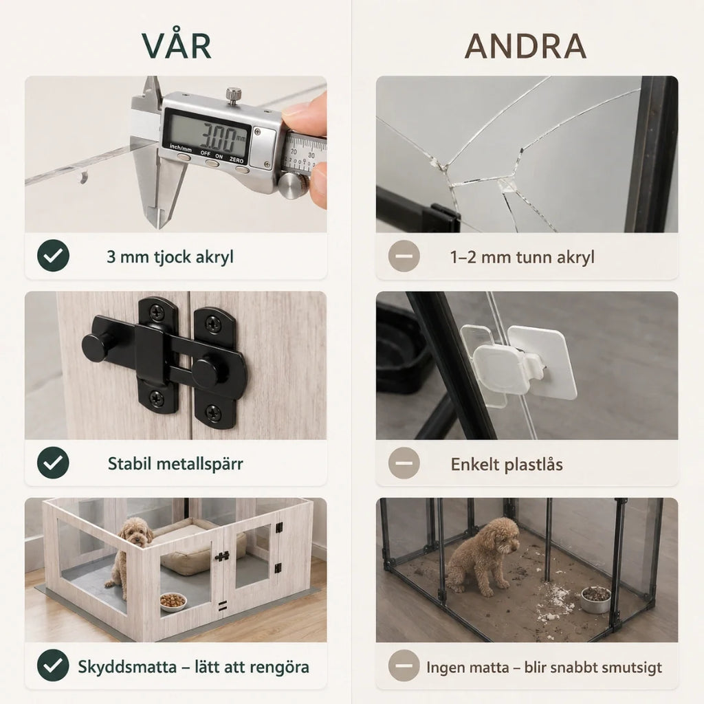 Dog Playpen with Window Panels vs others - Petifo