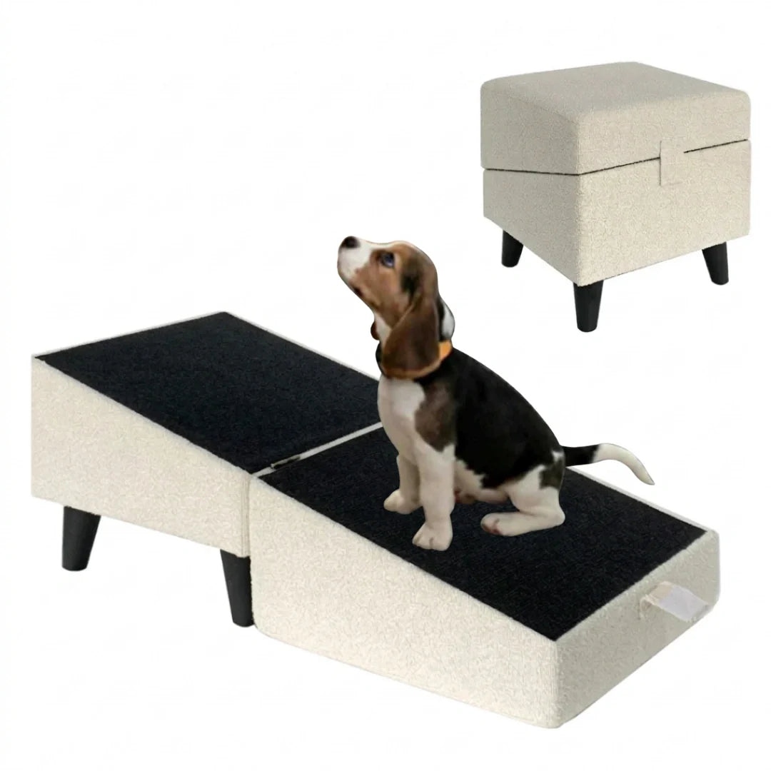 Lunatto Dog Ramp Cream white-Petifo