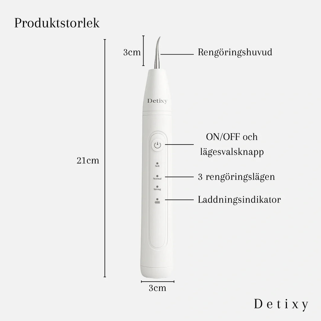 Size guide for Detixy Ultrasonic Tartar Scraper - Petifo