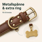 Tagley leather collar with extra small D-ring - Petifo