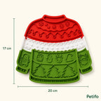Maße der MerryLick Weihnachts-Schleckmatte: 20 × 17 cm – Petifo