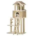 PawHut cat tree with two cats on the platforms - Petifo