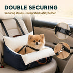 Two securing straps and safety tether on the PawHut dog car seat - Petifo