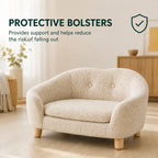 Protective padded bolsters on the PawHut elevated pet sofa - Petifo