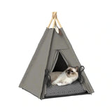 PawHut Tipi-Bett mit Kissen für Hunde und Katzen