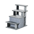 Grey PawHut 3-in-1 cat stairs, front product view - Petifo