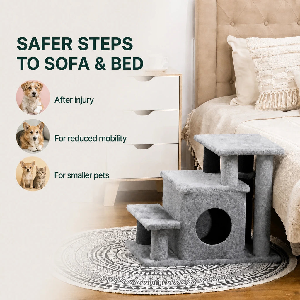 PawHut cat stairs offering gentler access to sofas and beds - Petifo