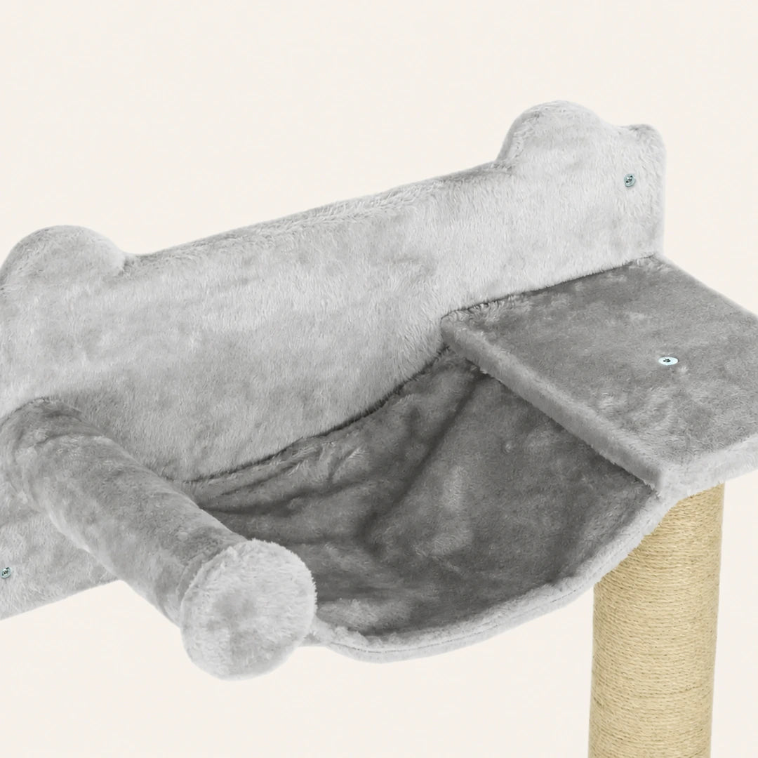 Close-up of the PawHut wall-mounted cat bed and scratching post - Petifo